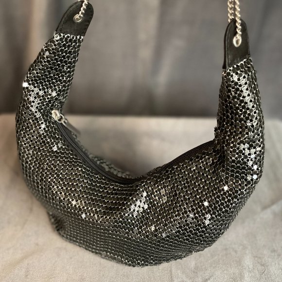 Black Mesh Shoulder Purse - Picture 4 of 4